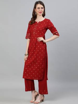 Maroon self design pure cotton salwar 4