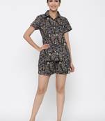 Black printed cotton tunics