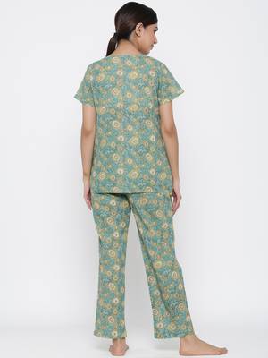 Sea-green printed cotton tunics 3