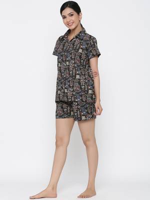 Black printed cotton tunics 4