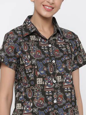 Black printed cotton tunics 5