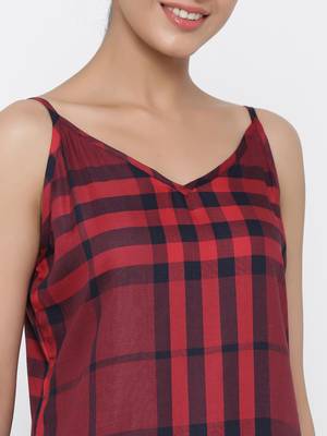 Red printed viscose rayon tunics 5