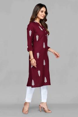 Wine printed rayon ethnic-kurtis 3