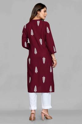 Wine printed rayon ethnic-kurtis 2