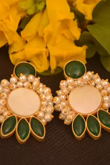 Green onyx studs