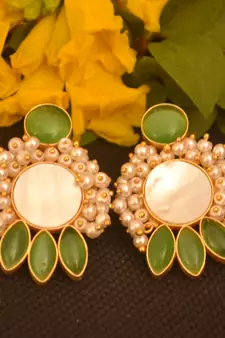 Green onyx studs
