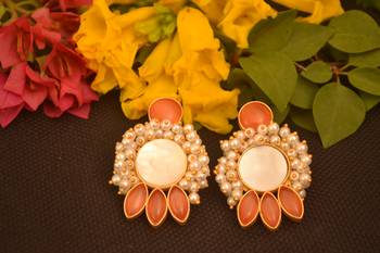 Orange onyx studs 1
