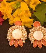 Orange onyx studs