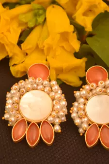 Orange onyx studs