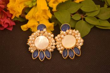 Blue onyx studs 2