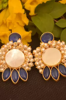 Blue onyx studs