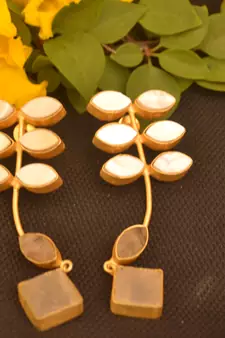 White onyx studs