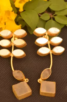 White onyx studs