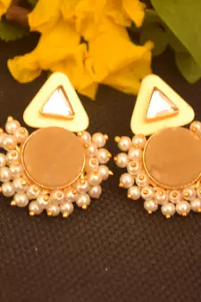 Gold onyx studs