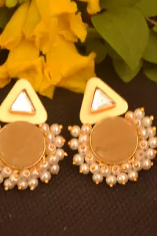 Gold onyx studs