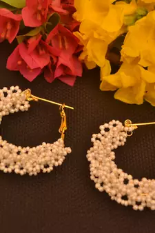 White pearl hoops
