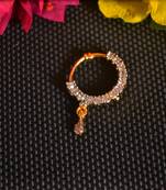 Gold diamond Nath or Nathni No-Piercing Required nose-ring