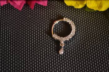 Silver diamond Nath or Nathni No-Piercing Required nose-ring 1