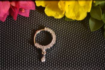 Silver diamond Nath or Nathni No-Piercing Required nose-ring 2