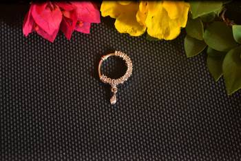  Silver diamond nath or nathni no-piercing required nose-ring 1