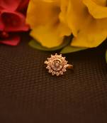 Sizzling gold floral diamond cubic zirconia clipon nose-ring or nosepin