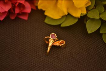 Sizzling gold floral diamond cubic zirconia clipon nose-ring or nosepin 1