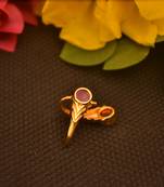 Sizzling gold floral diamond cubic zirconia clipon nose-ring or nosepin