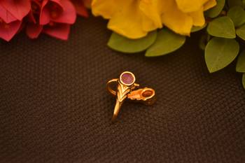 Sizzling gold floral diamond cubic zirconia clipon nose-ring or nosepin 2