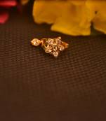 Sizzling gold floral diamond cubic zirconia nose-ring or nosepin