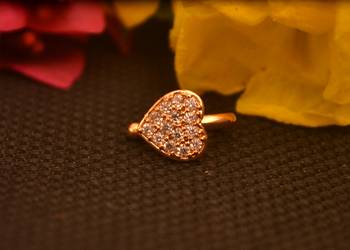 Sizzling gold floral diamond cubic zirconia clipon nose-ring or nosepin 1