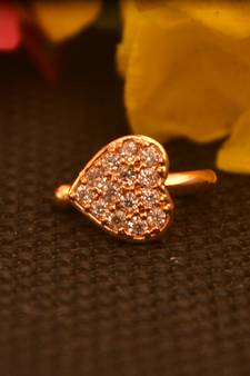 Sizzling gold floral diamond cubic zirconia clipon nose-ring or nosepin