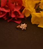 Sizzling gold floral diamond cubic zirconia clipon nose-ring or nosepin