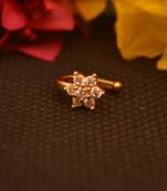 Sizzling gold floral diamond cubic zirconia clipon nose-ring or nosepin