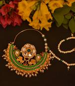 Ceremonial Nath or Nathni or Naath Gold Plated with American diamond nose ring