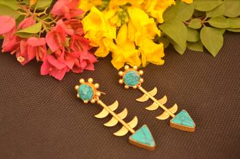 Turquoise onyx studs 1