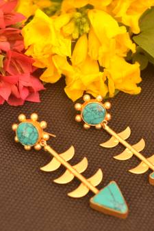 Turquoise onyx studs
