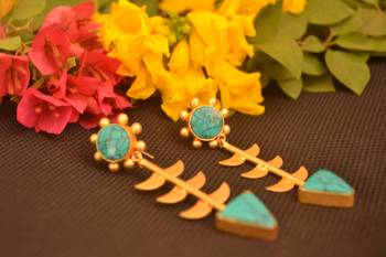 Turquoise onyx studs 2