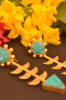 Turquoise onyx studs