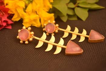 Pink onyx danglers-drops 1