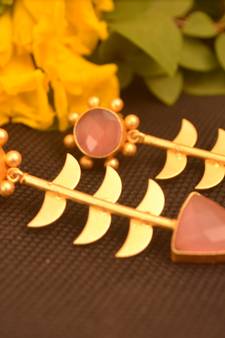 Pink onyx danglers-drops