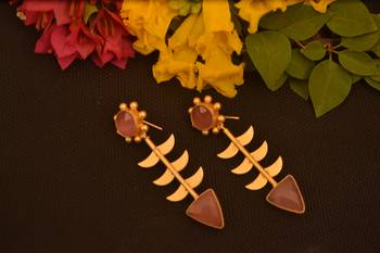 Pink onyx danglers-drops 2