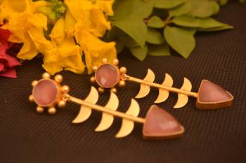 Pink onyx danglers-drops 3