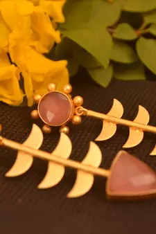 Pink onyx danglers-drops
