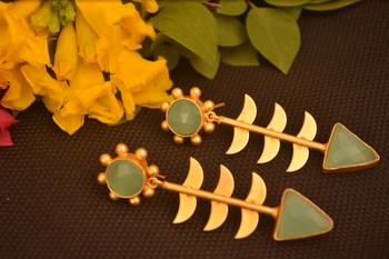 Green onyx studs 1