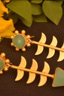 Green onyx studs