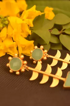 Green onyx studs