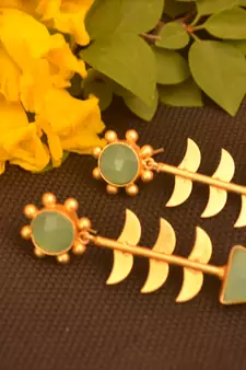 Green onyx studs