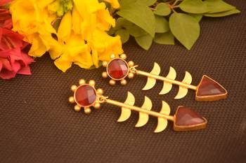Maroon onyx danglers-drops 1