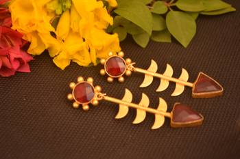 Maroon onyx danglers-drops 3