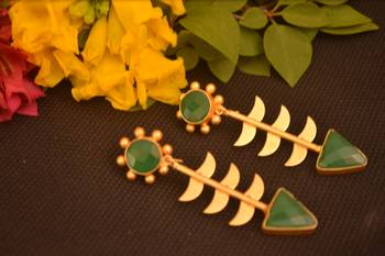 Green onyx studs 1